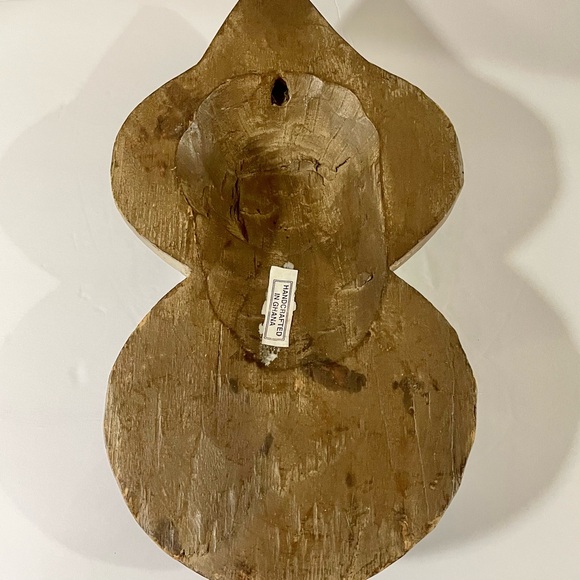 Vintage African Carved Wooden Face Mask Handcrafted in Ghana Tribal Art - Picture 7 of 11